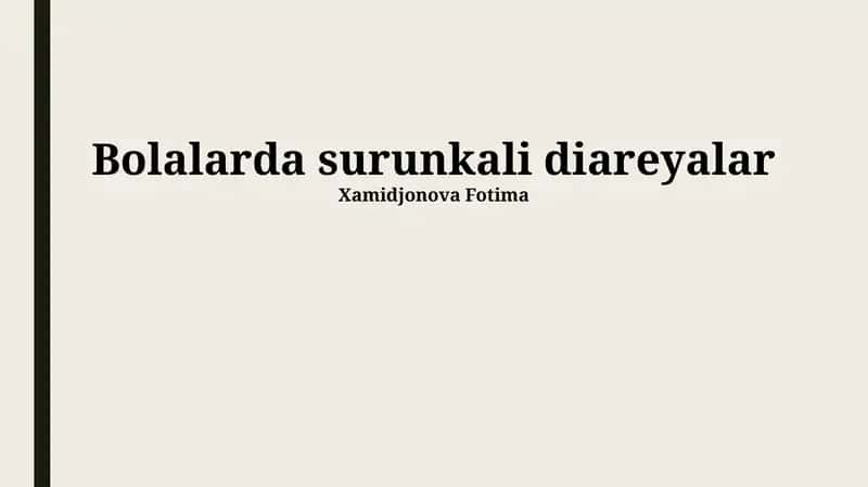 Bolalarda surunkali diareyalar 1