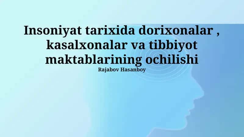 Dori-darmonxonalarning ochilishi tarixi 1