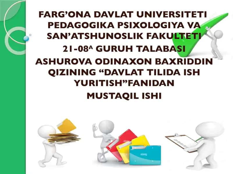“DAVLAT TILIDA ISH YURITISH” 1
