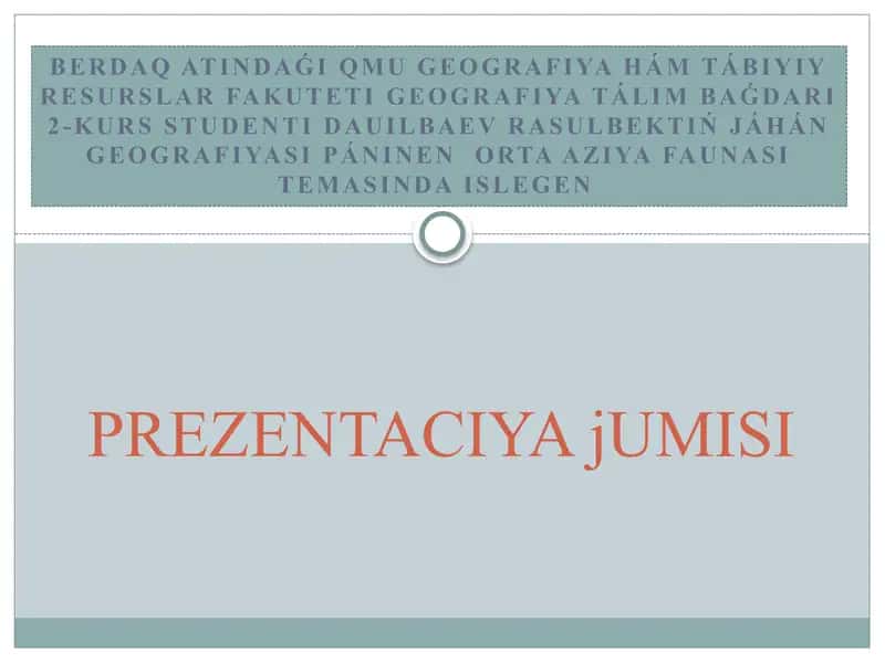 Orta Aziya Faunasi 1