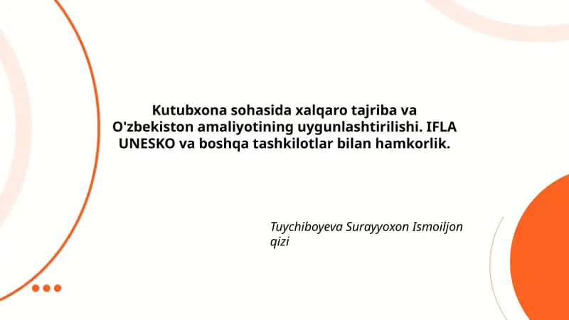 Tuychiboyeva Surayyoxon Ismoiljon qizi 1