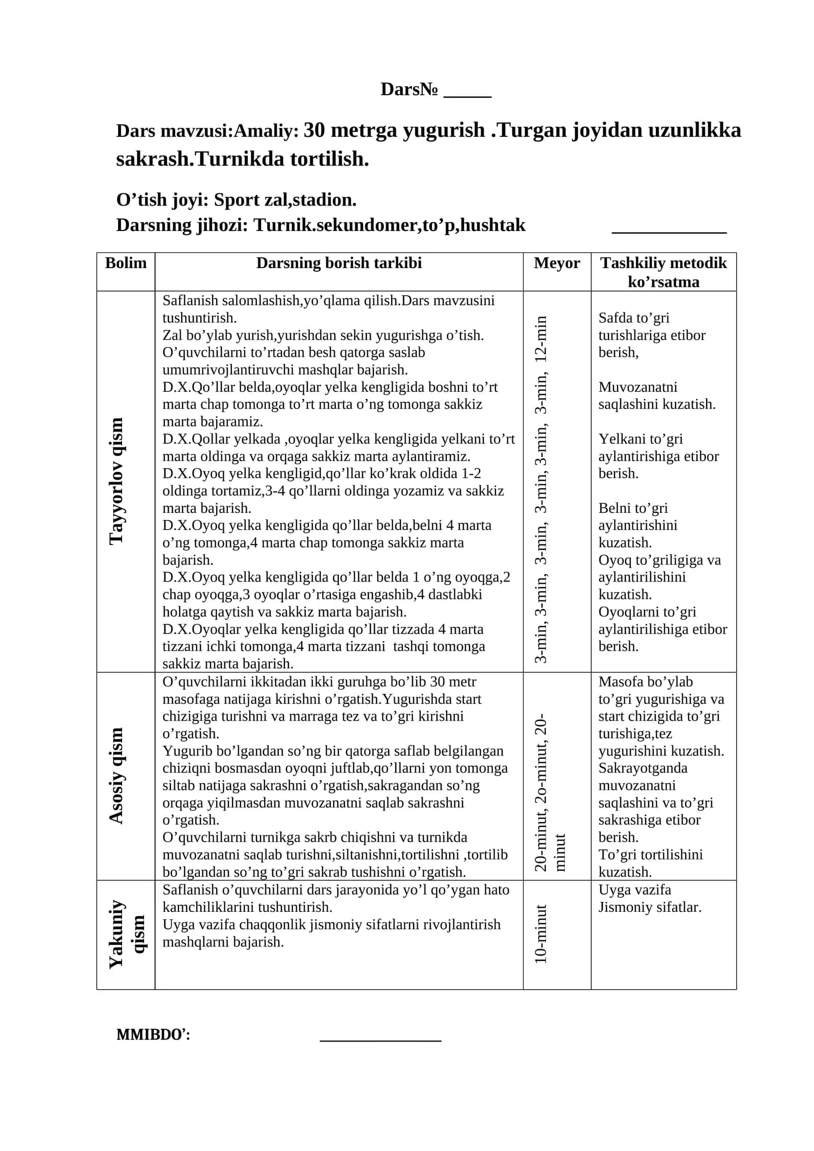 Dars Mavzusi: Amaliy 1