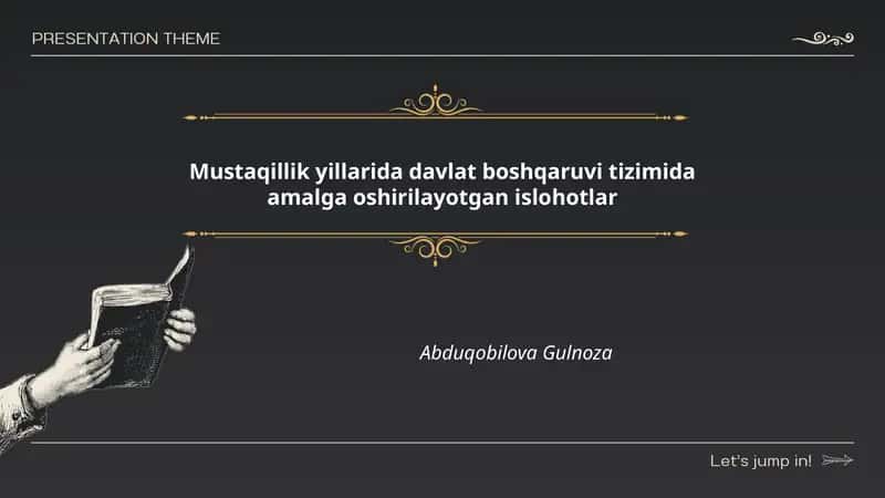Mustaqillik yillarida davlat boshqaruvi tizimida amalga oshirilayotgan islohotlar 1