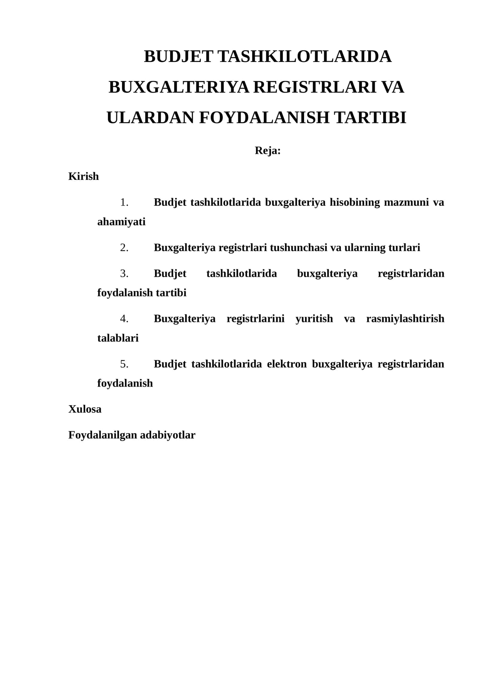 BUXGALTERIYA REGISTRLARI VA ULARDAN FOYDALANISH TARTIBI 1