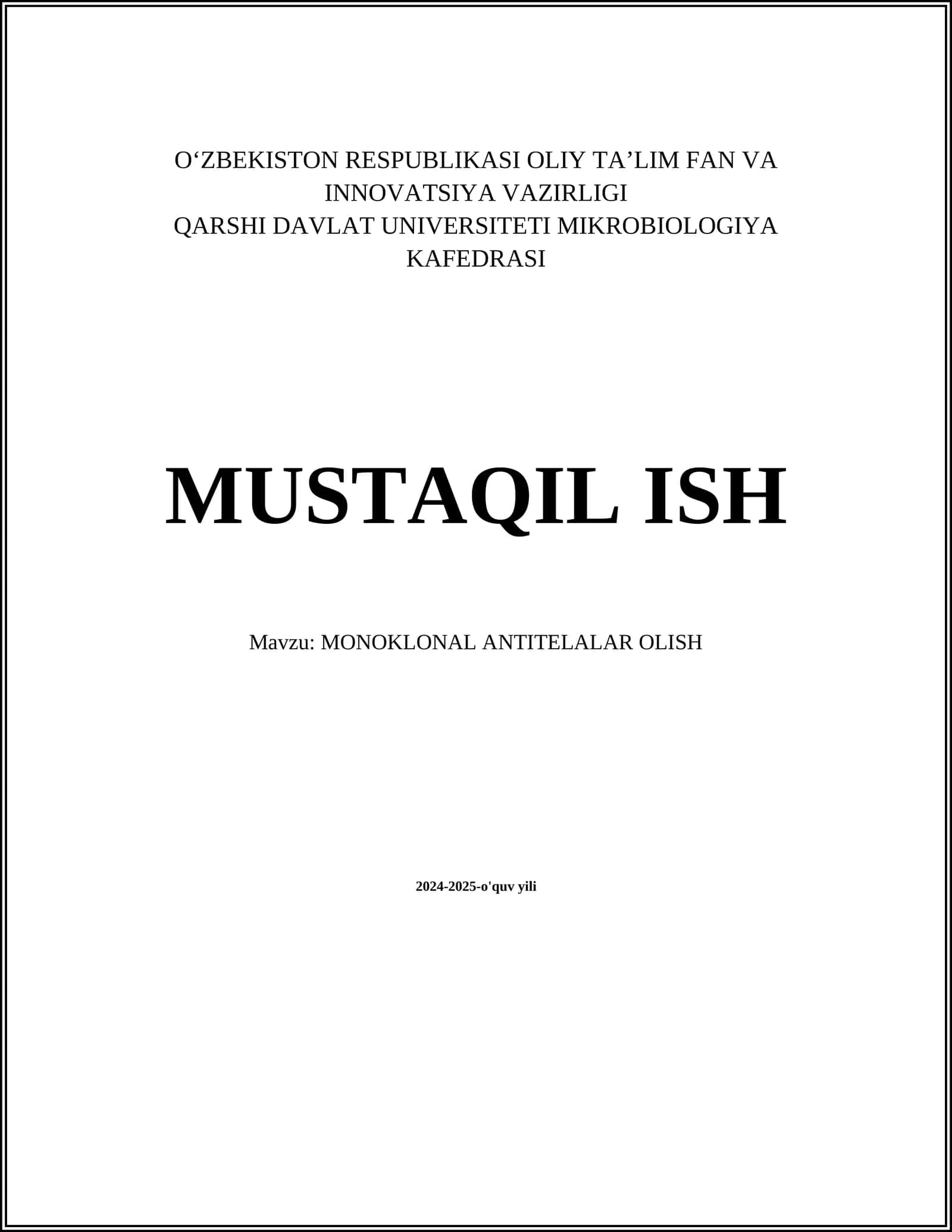 MONOKLONAL ANTITELALAR OLISH 1