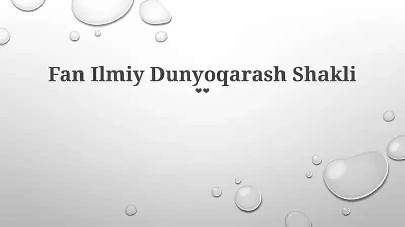 Fan Ilmiy Dunyoqarash Shakli 1
