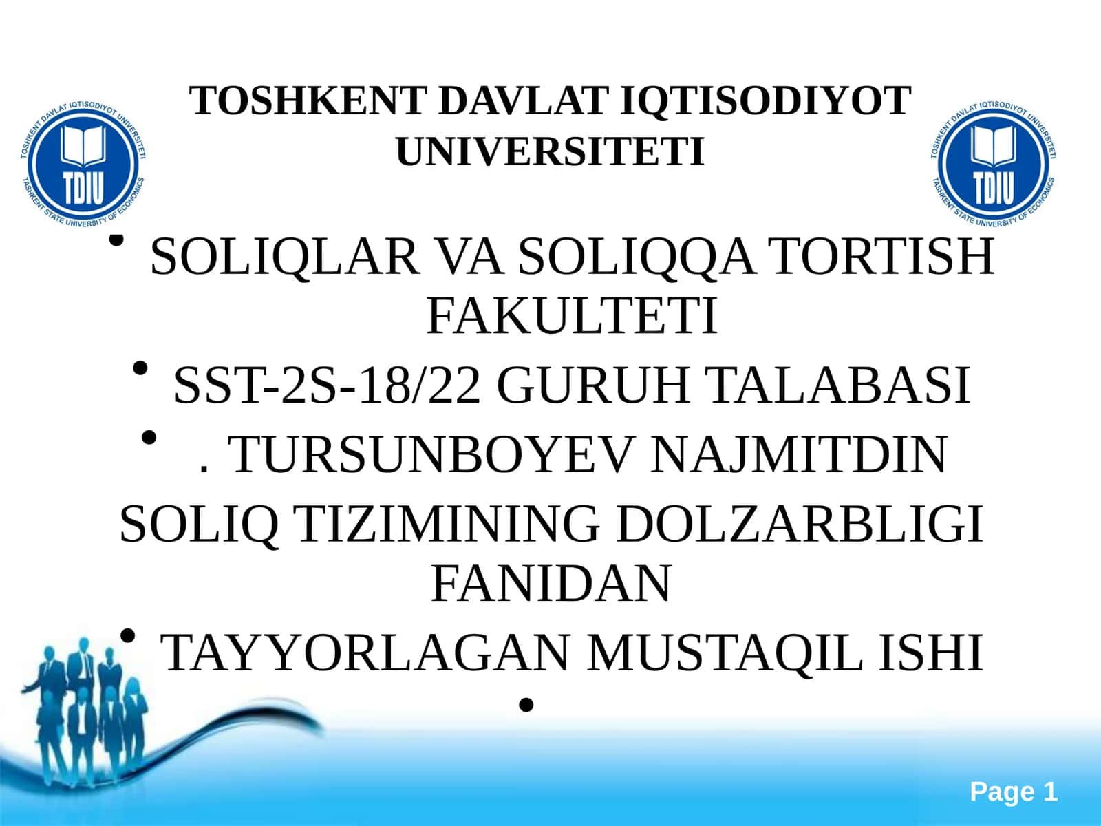 Davlat soliq siyosatini amalga oshirish mexanizmi 1