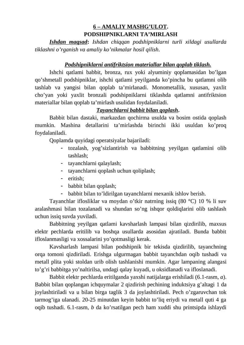 PODSHIPNIKLARNI TA’MIRLASH 1