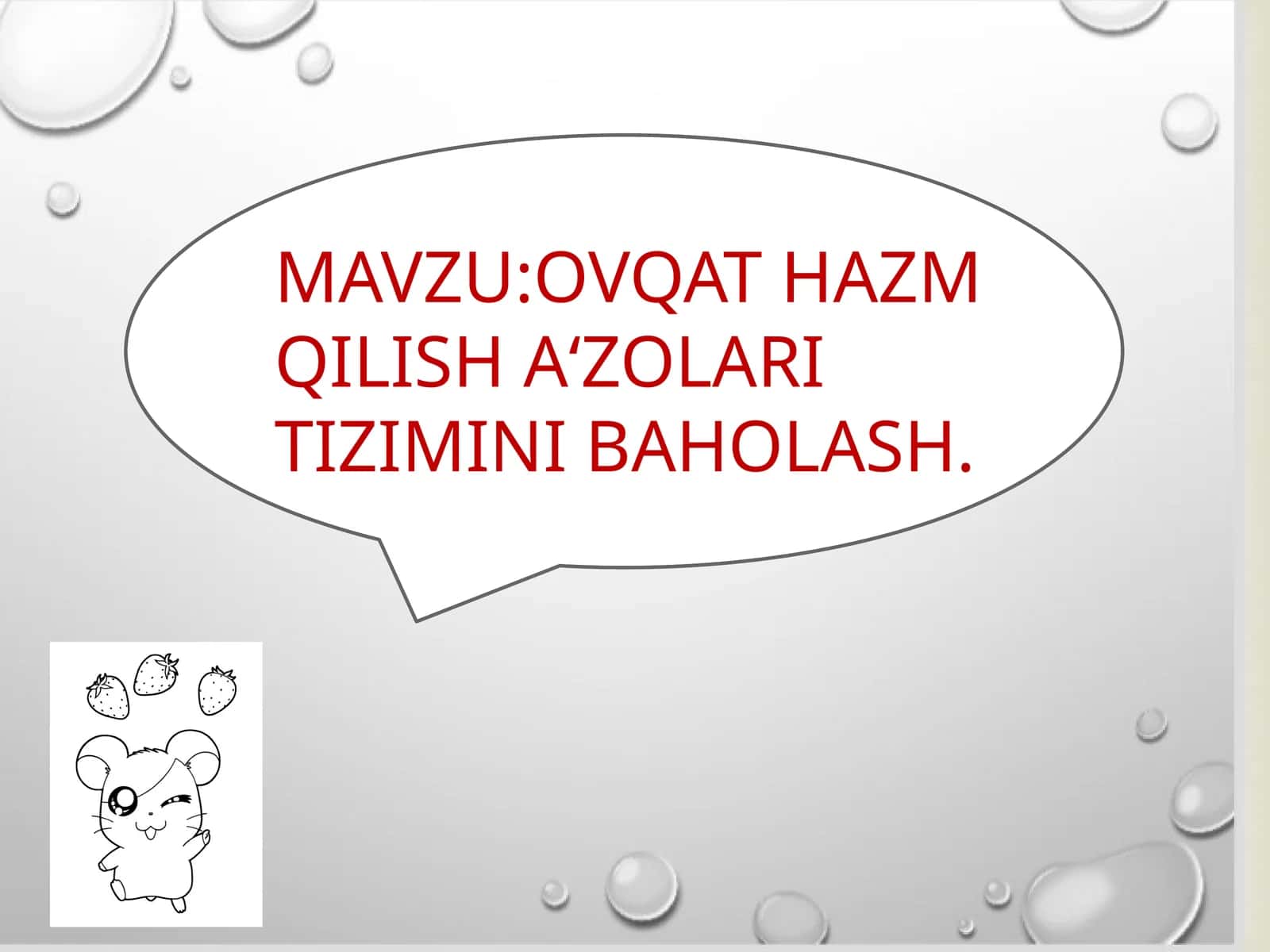 OVQAT HAZM QILISH A‘ZOLARI TIZIMINI BAHOLASH 1