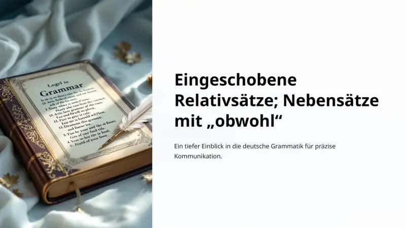 Eingeschobene Relativsätze; Nebensätze mit „obwohl“ 1