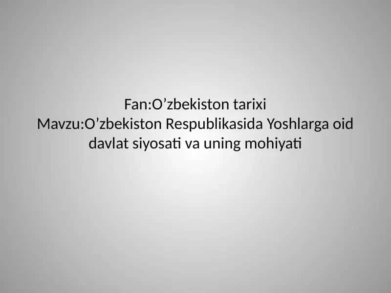 O’zbekiston tarixi 1