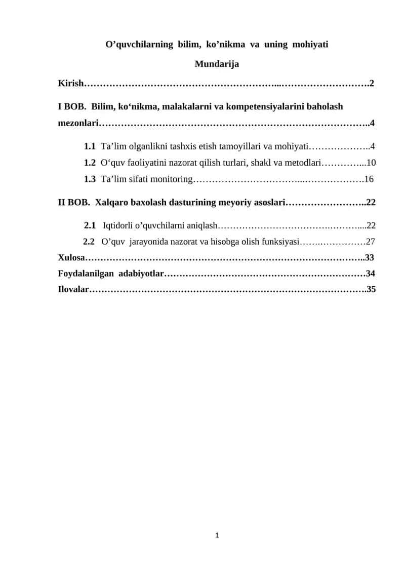 Ta’lim metodlari va nazorat turlari 1