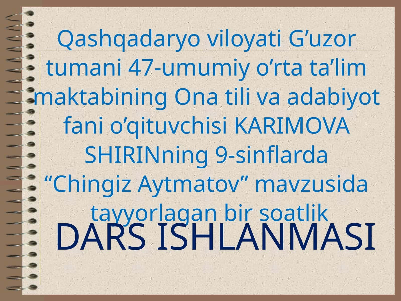 DARS ISHLANMASI "Chingiz Aytmatov" 1