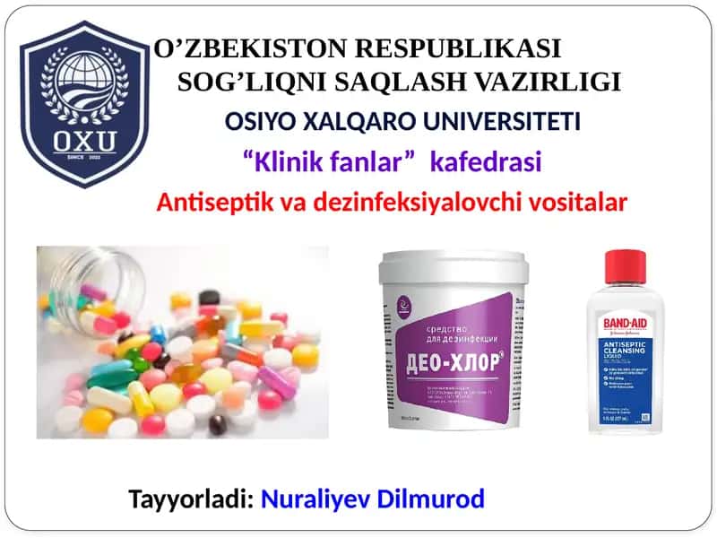 Antiseptik va dezinfeksiya vositalari 1