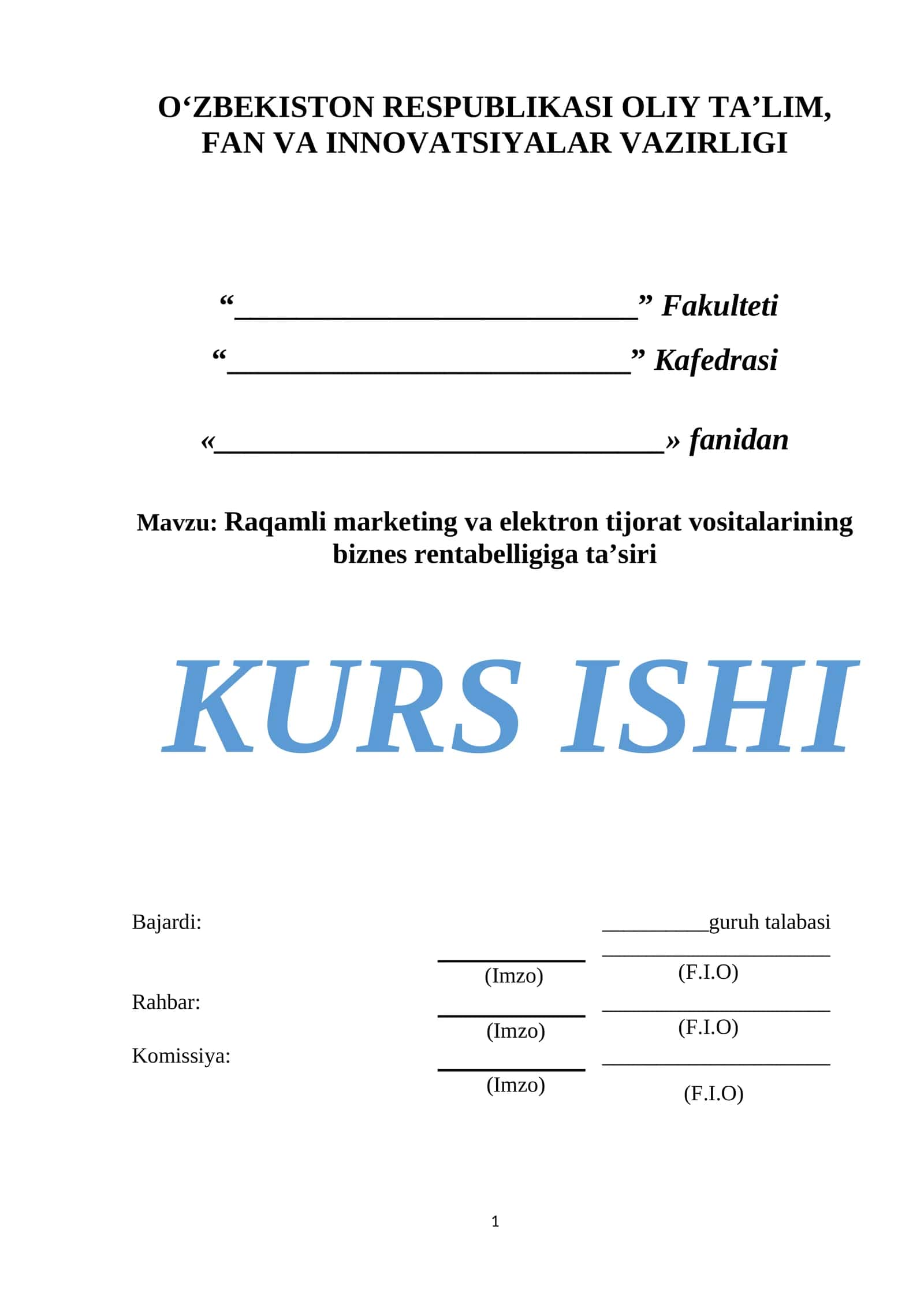 Raqamli marketing va elektron tijorat vositalarining biznes rentabelligiga ta’siri 1