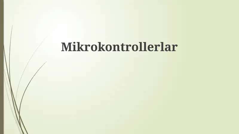 Mikrokontrollerlar 1