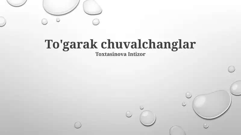 To'garak chuvalchanglar 1