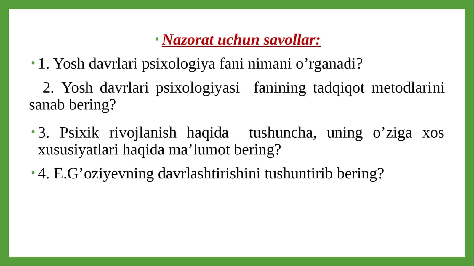 ONTOGENEZNING ILK BOSQICHLARIDA INSONNING PSIXIK RIVOJLANISHIGA XOS XUSUSIYATLAR 1