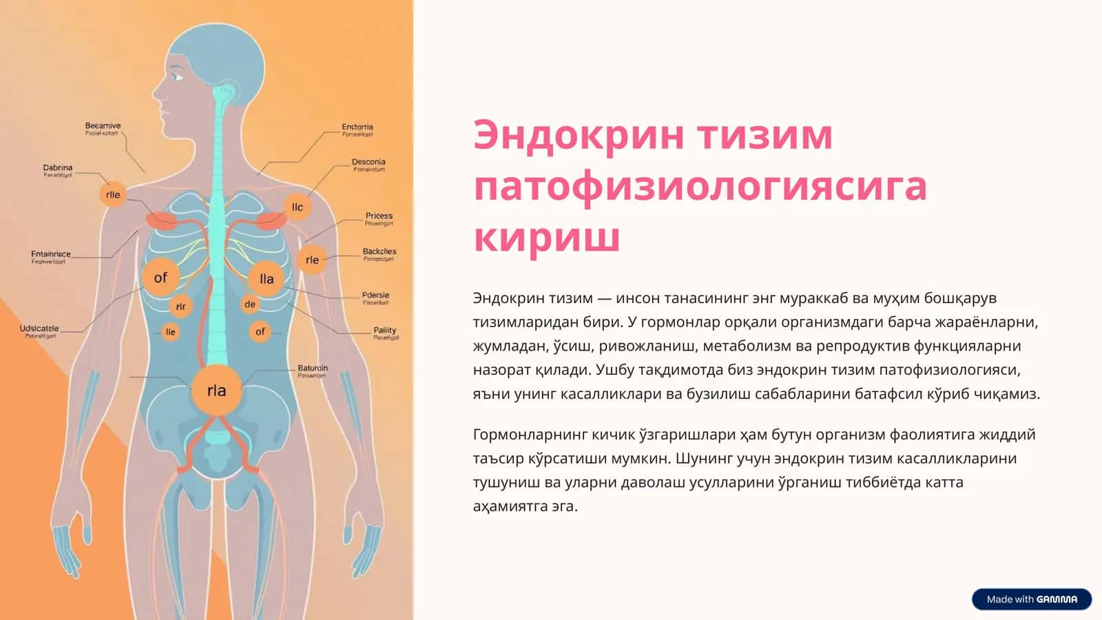 Эндокрин тизим патофизиологиясига кириш 1