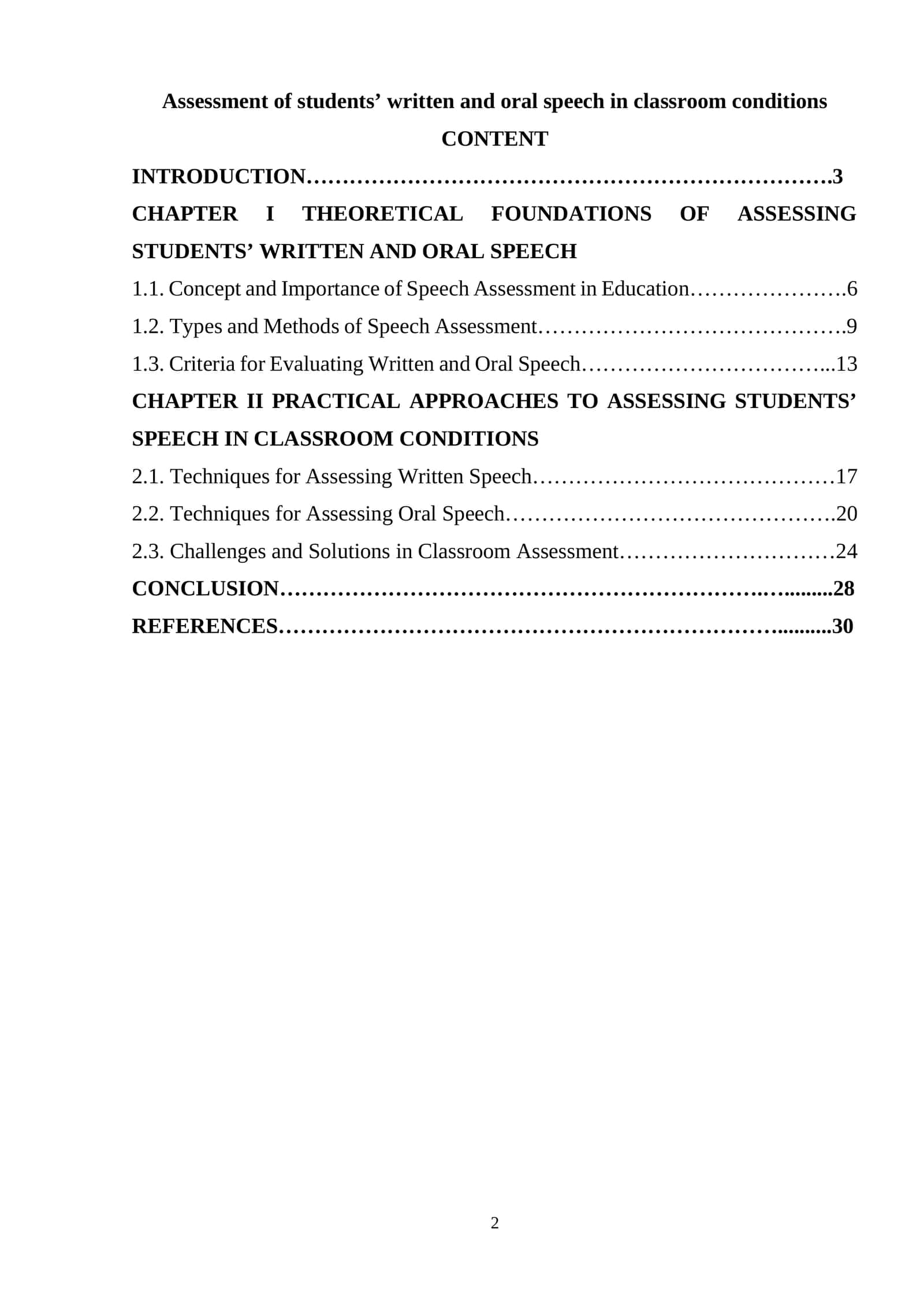 Assessment of students’ written and oral speech in classroom conditions 1