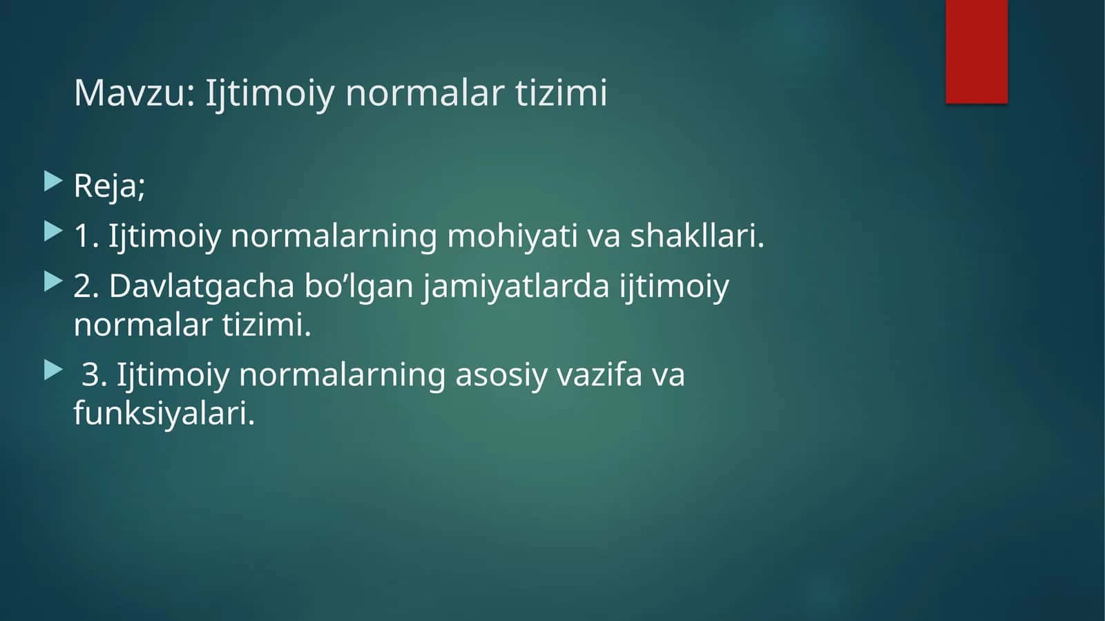 Ijtimoiy normalar tizimi 1