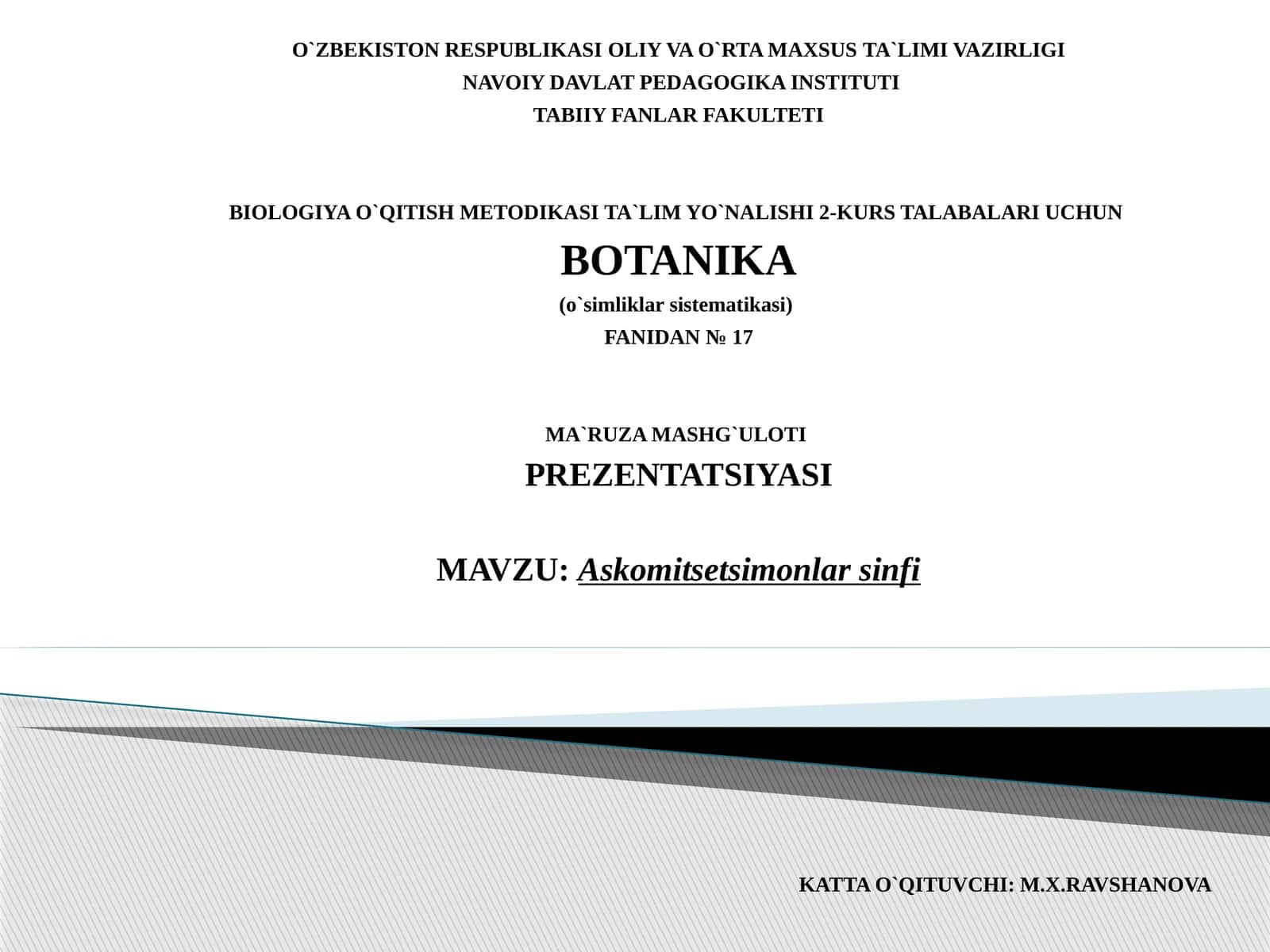 Askоmitsеtsimоnlar sinfi 1