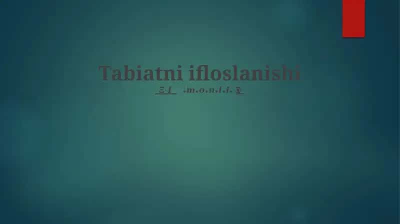 Tabiatni ifloslanishi 1