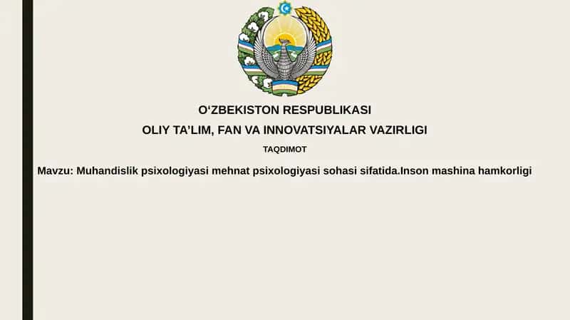 Muhandislik Psixologiyasi va Mehnat Psixologiyasi 1