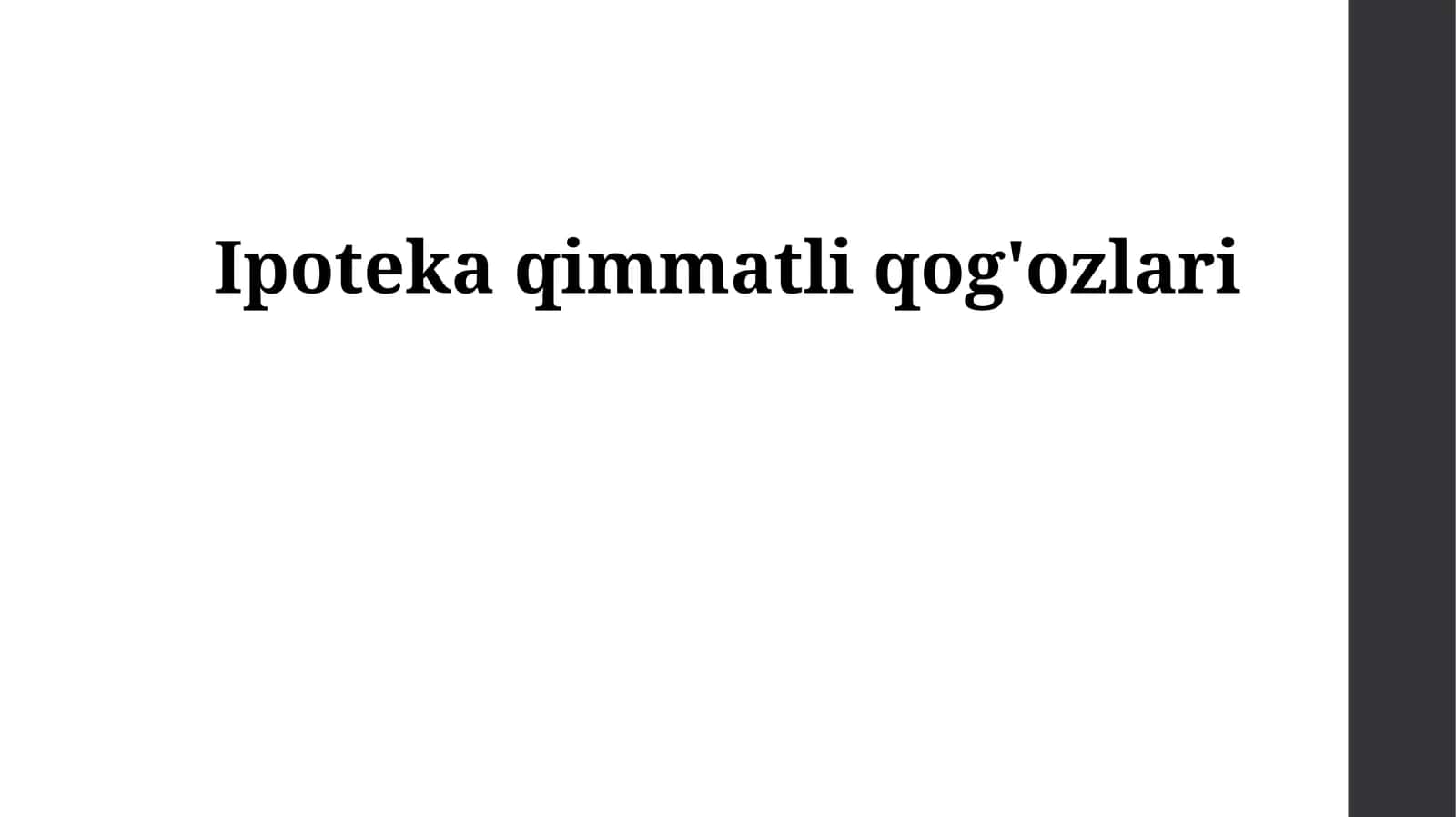 Ipoteka qimmatli qog'ozlari 1
