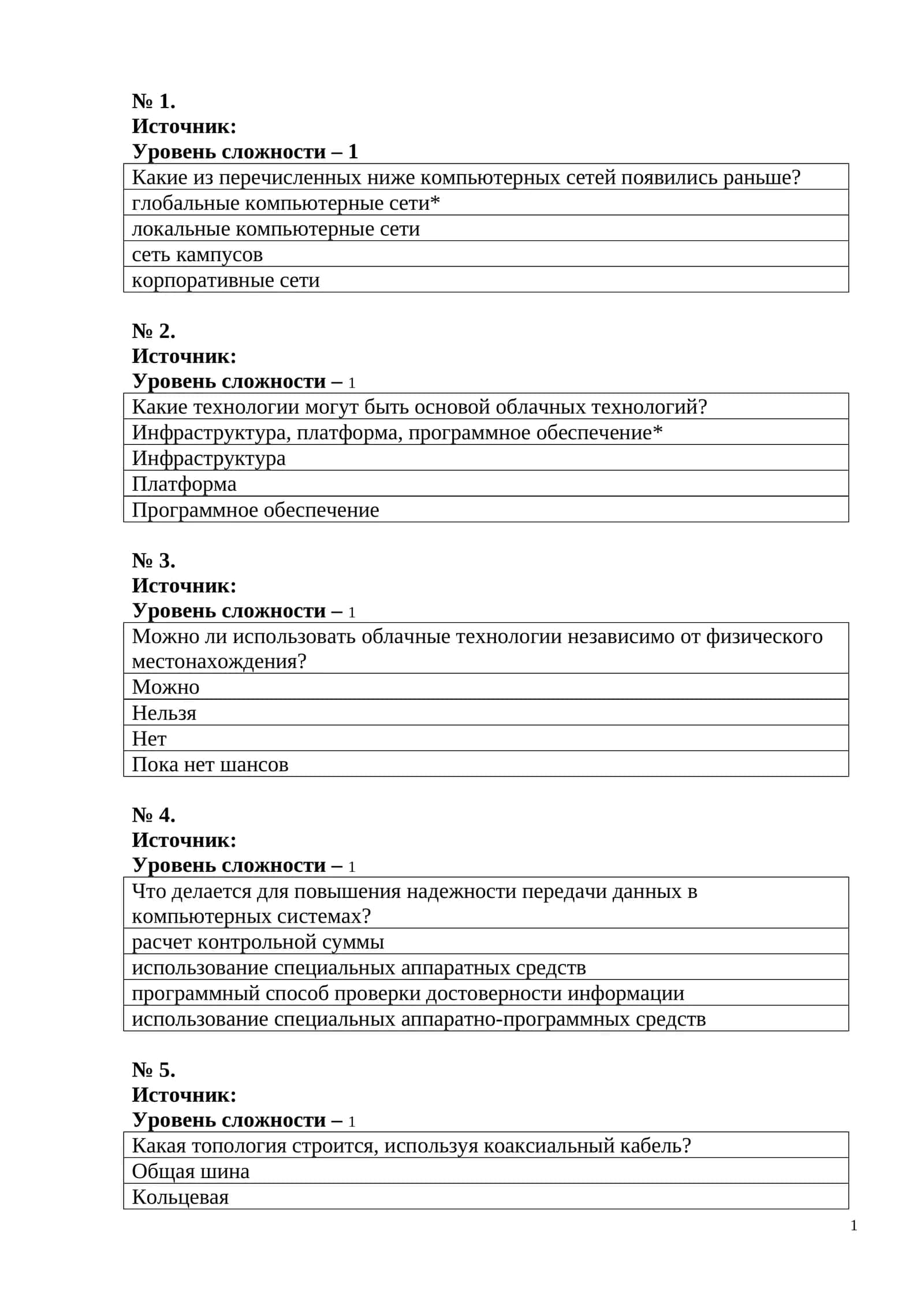 Глобальные компьютерные сети 1