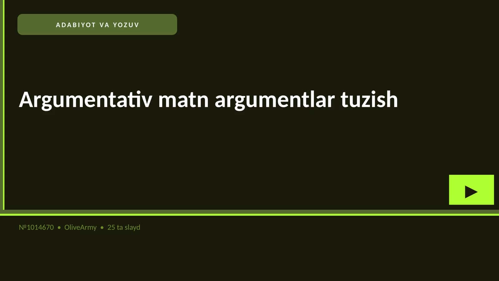 Argumentativ matn argumentlar tuzish 1