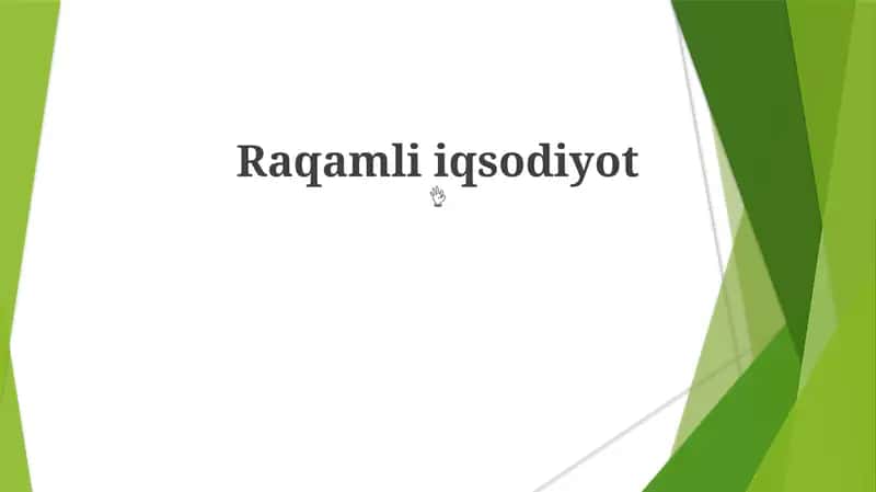 Raqamli iqsodiyot 1