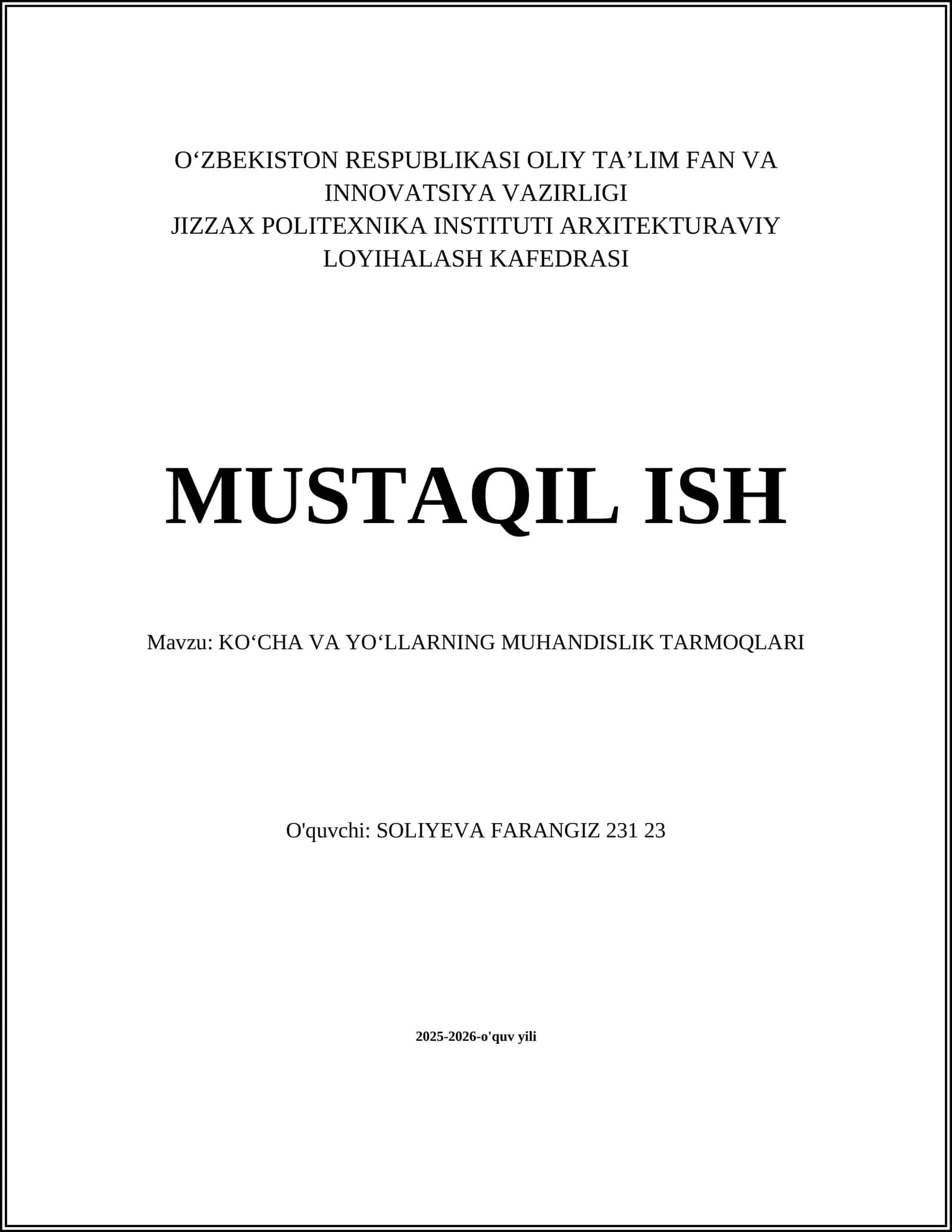 Ichimlik suvi taʼminoti tarmoqlari 1