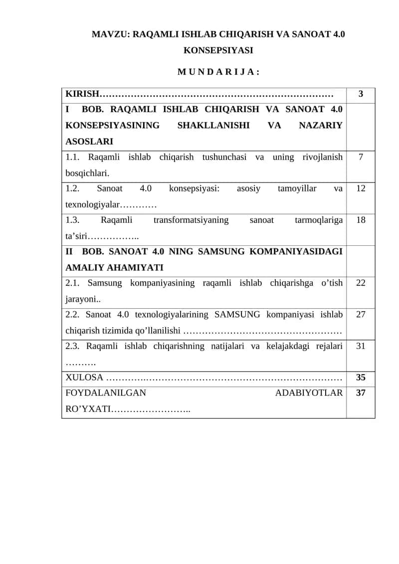 Raqamli ishlab chiqarish va sanoat 4.0 konsepsiyasi 1