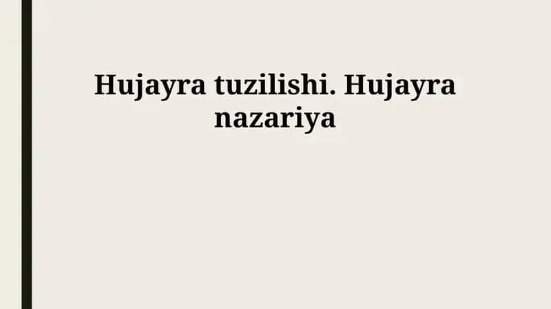 Hujayra tuzilishi 1