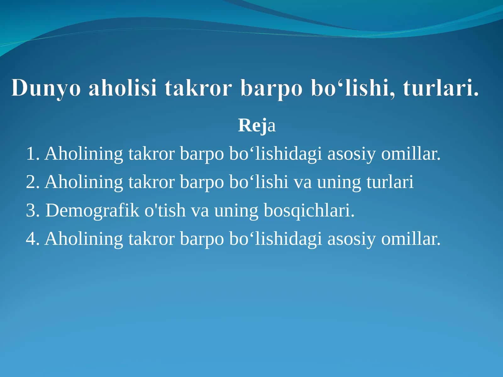 Aholining takror barpo bo‘lishi 1