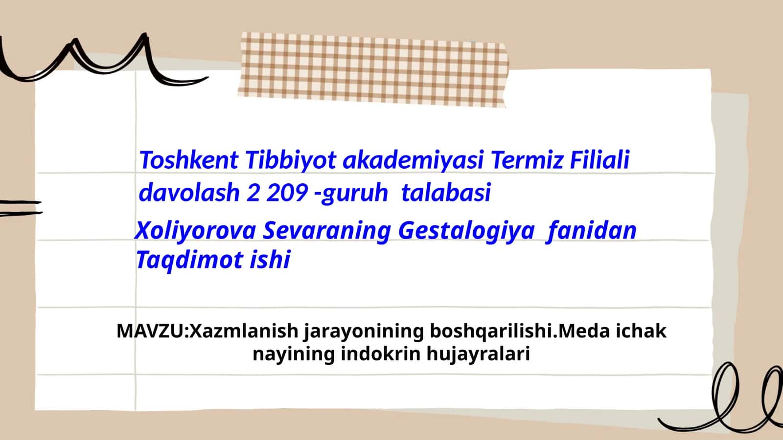 Xazmlanish jarayonining boshqarilishi.Meda ichak nayining endokrin hujayralari 1