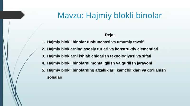 Hajmiy blokli binolar 1