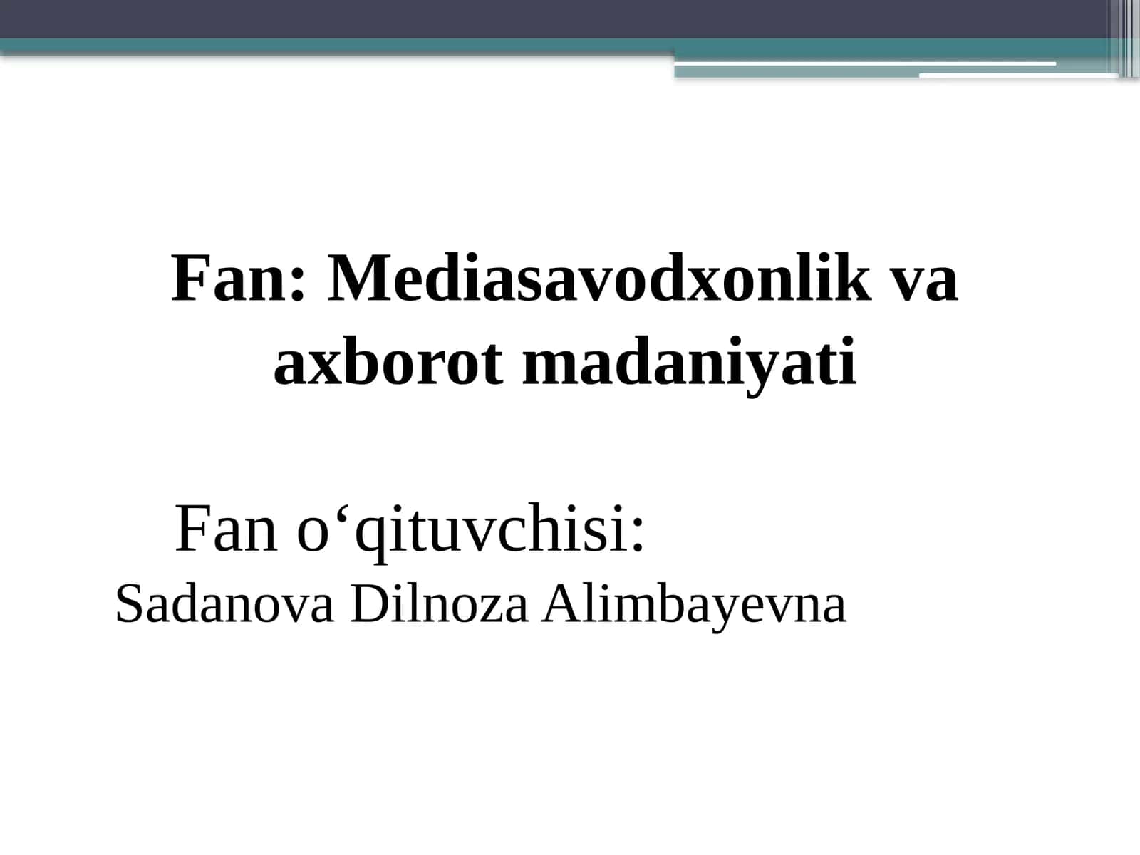 Xorijiy OAVning mediamakon dagi o‘rni 1