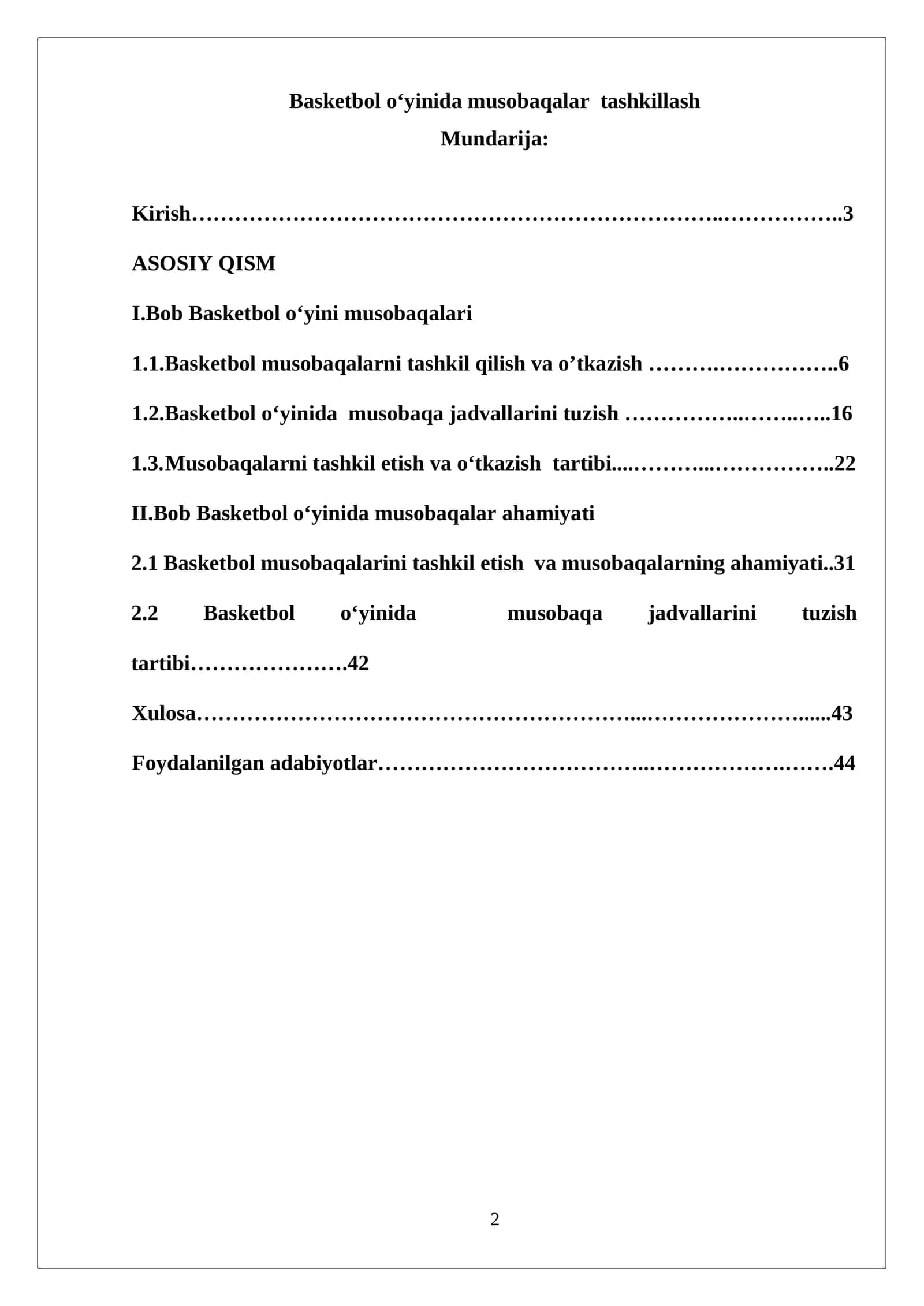 Basketbol o‘yinida musobaqalar tashkillash 1