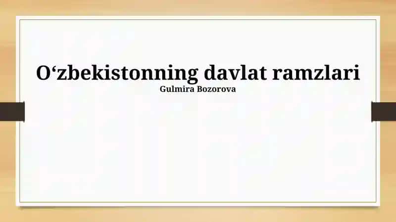 Oʻzbekistonning davlat ramzlari