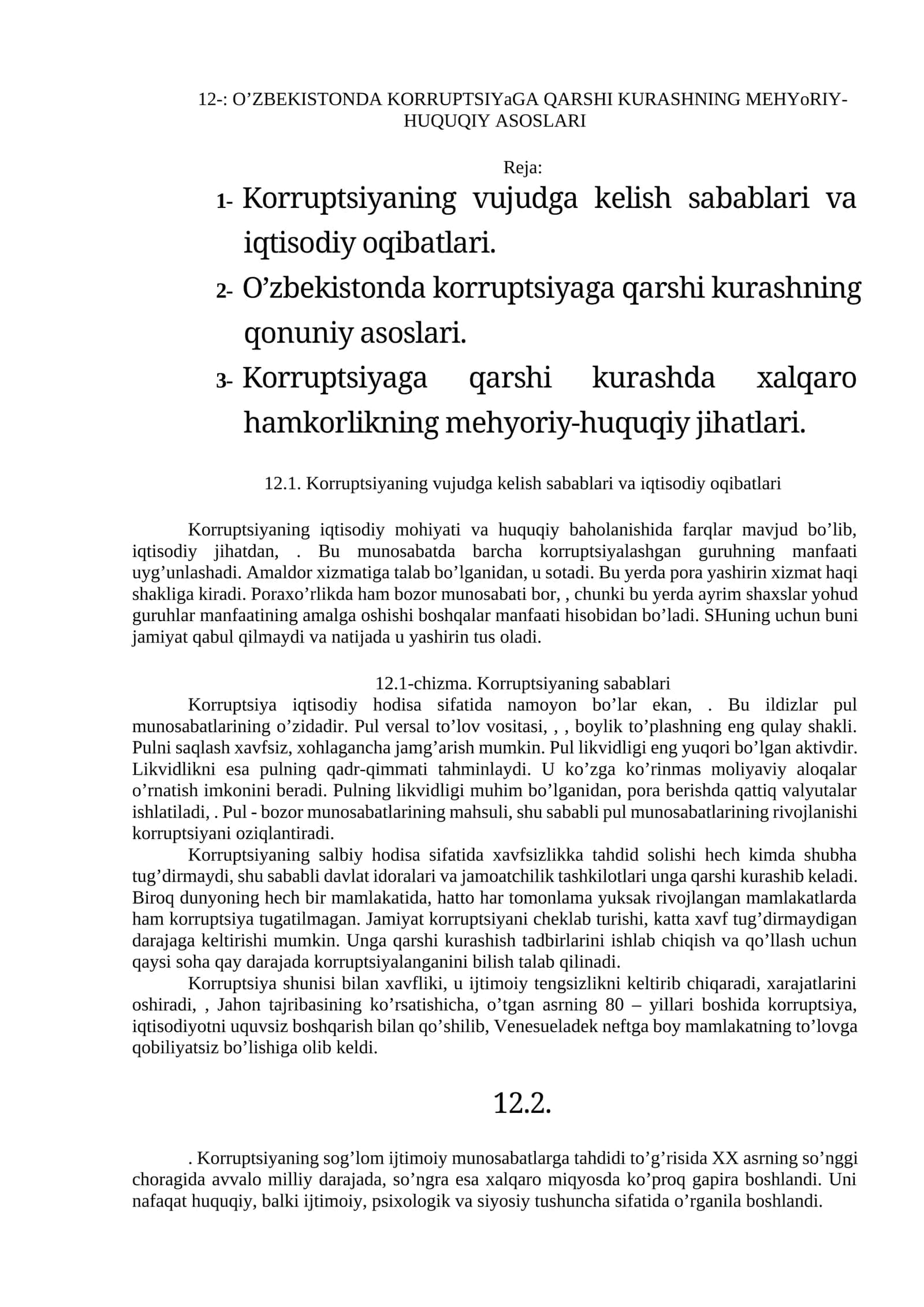 O’ZBEKISTONDA KORRUPTSIYaGA QARSHI KURASHNING MEHYoRIY-HUQUQIY ASOSLARI 1