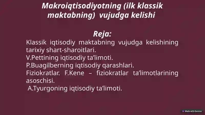 Makroiqtisodiyotning vujudga kelishi