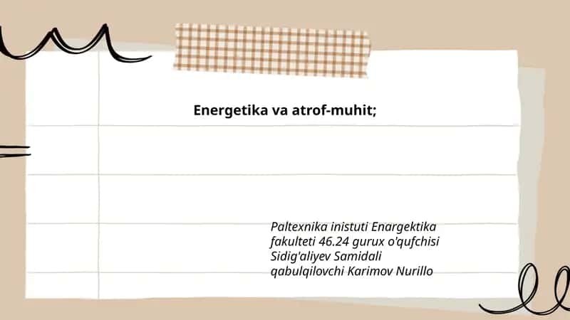 Energetika va atrof-muhit 1