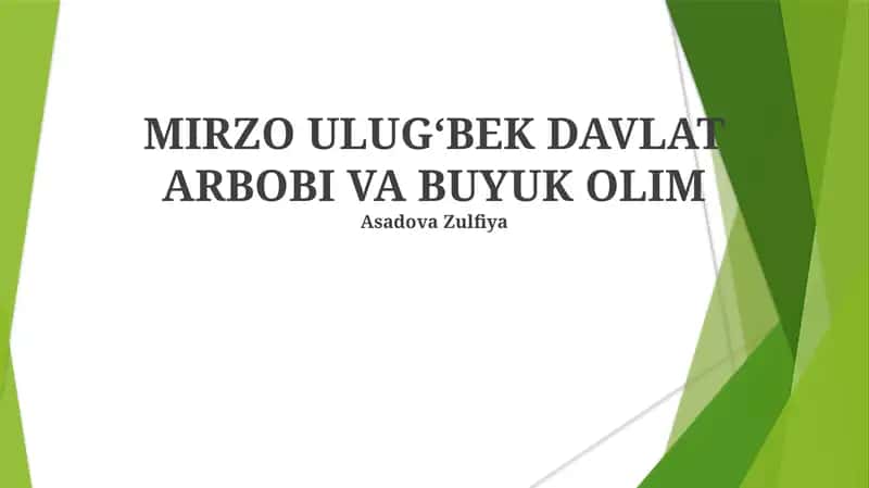 Ulugʻbekning Ilmiy Ishlari va Samarqand Rasadxonasi 1