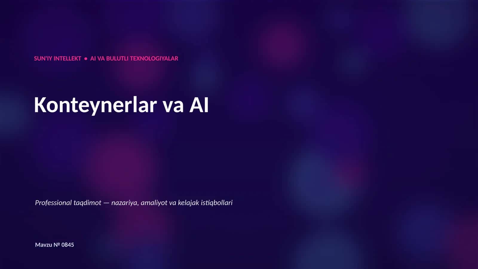 Konteynerlar va AI 1