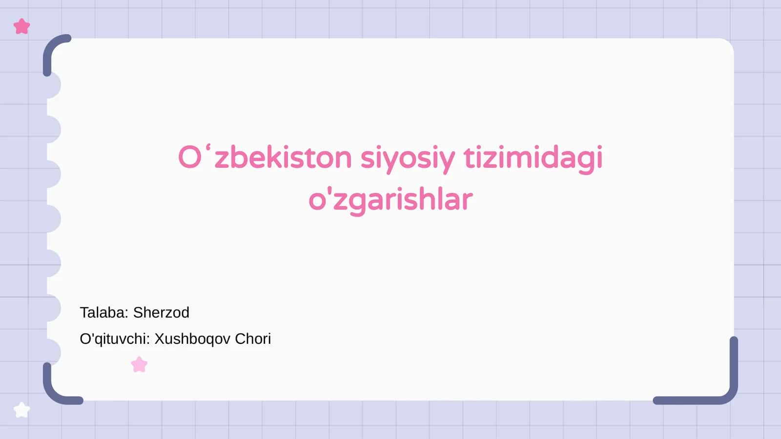 Oʻzbekiston siyosiy tizimidagi o'zgarishlar 1