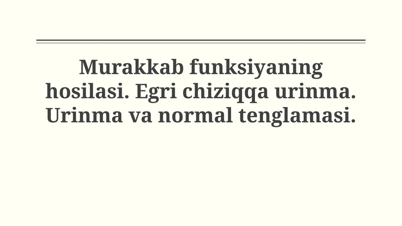 Murakkab funksiyaning hosilasi 1