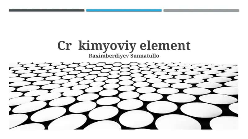 Cr kimyoviy element 1