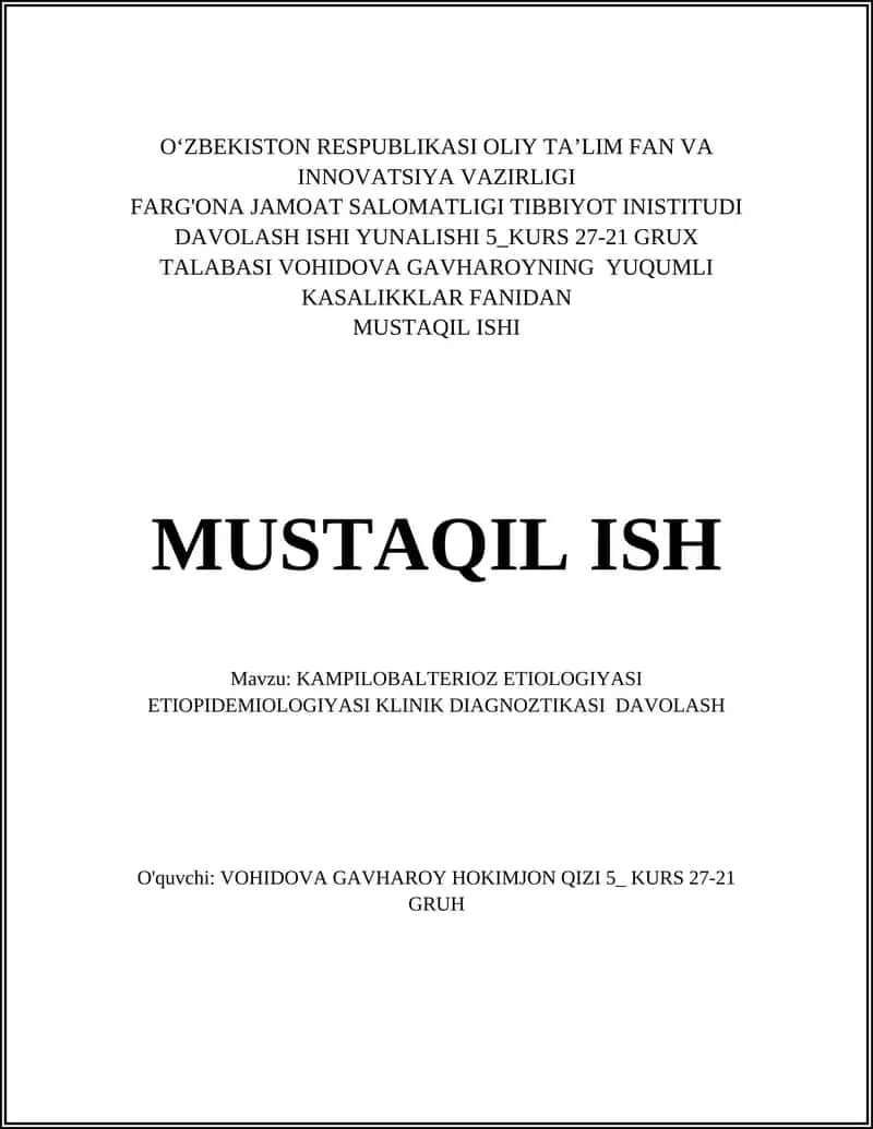 Kampilobakterioz etiologiyasi 1